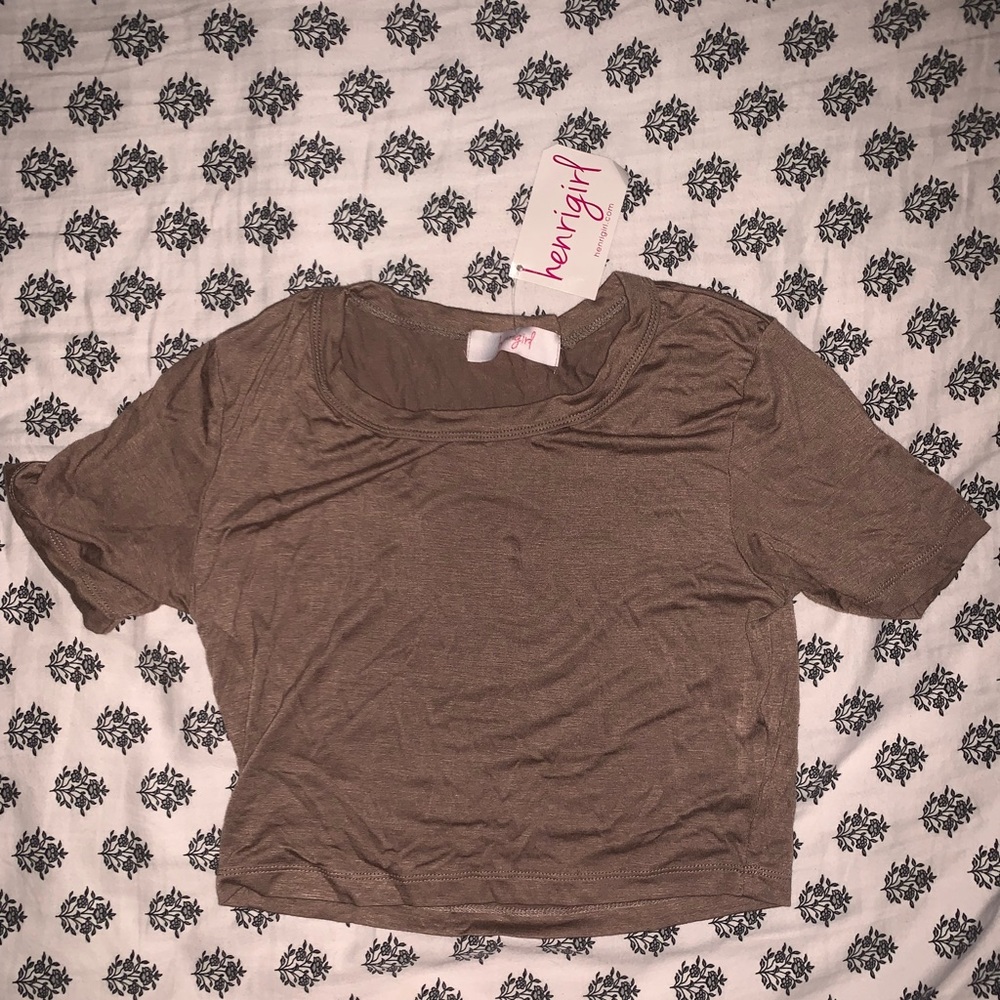 SOLD henrigirl super soft mocha crop top!